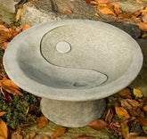Photo of Campania Yin Yang Pedestal Birdbath - Exclusively Campania